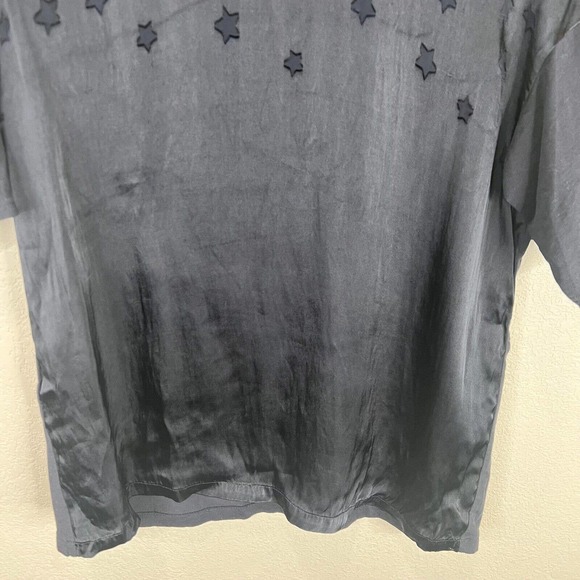 Comptoir Des Cotonniers Womens Star T-Shirt Size Small Black Short Sleeve Crew - Picture 4 of 10